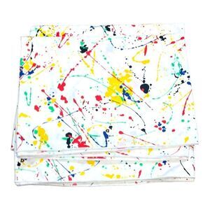 Vintage Retro Colorful Splatter Paint Pattern Cloth Napkins set of 2 Abstract